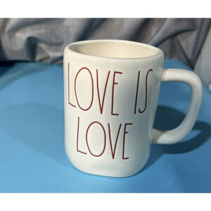 RAE DUNN "LOVE IS LOVE" MUG Red Lettering